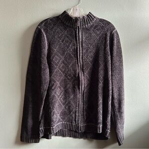 Point Zero Orange Label | Cozy Black Knit Zip-Up Sweater